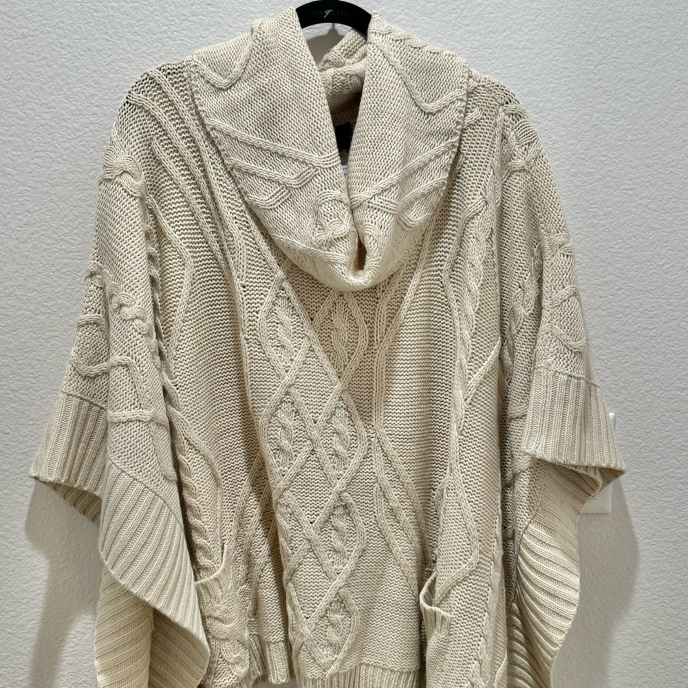 BCBG MaxAzria Cozy Cable Knit Sweater in Cream
